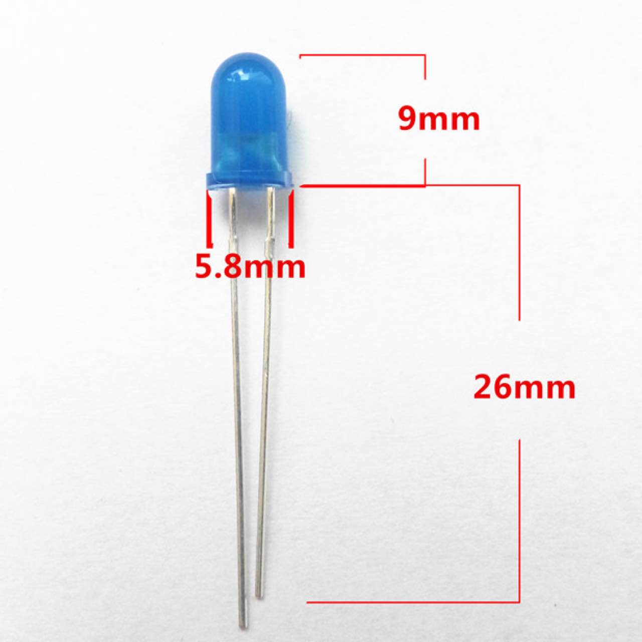 5MM蓝发蓝光 发光二极管 蓝色LED蓝发蓝光色 电子元器件 正品