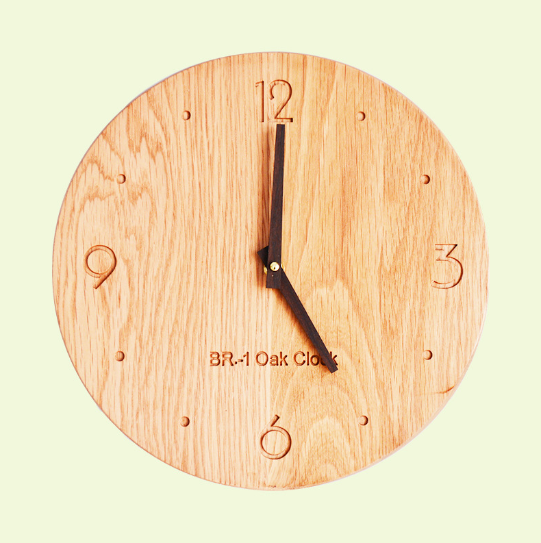 原木挂表客厅欧式创意个性橡木时钟卧室日式现代静音北欧实木挂钟