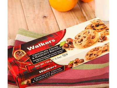 Walkers沃尔克斯 榛子巧克力颗粒饼干 150g 英国进口